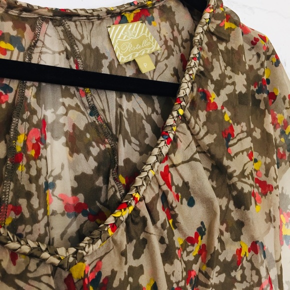 Anthro Postella Silk Braided Silk Draped Blouse - Picture 3 of 8